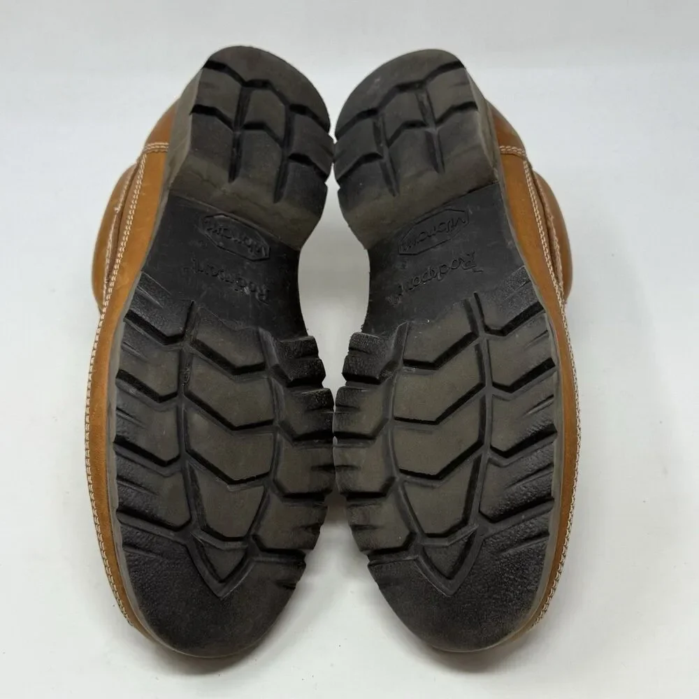 Rockport Lug Sole Moc Toe Shoes Mens 9 M Brown Leather Casual Boat Lace Up
